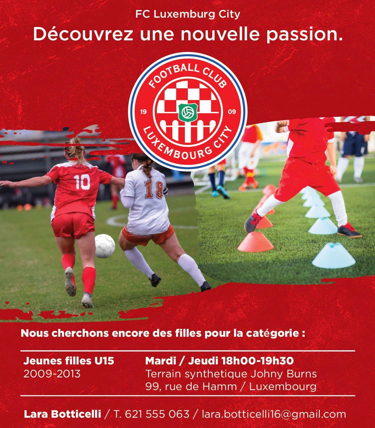 Jeunes filles U15 football Luxembourg City